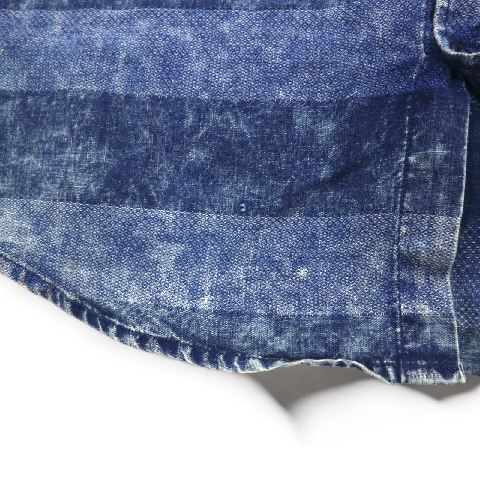 Polo by Ralph Lauren anni '90, camicia a righe in denim lavato con acido, taglia XXL, blu, ricamo piccolo pony