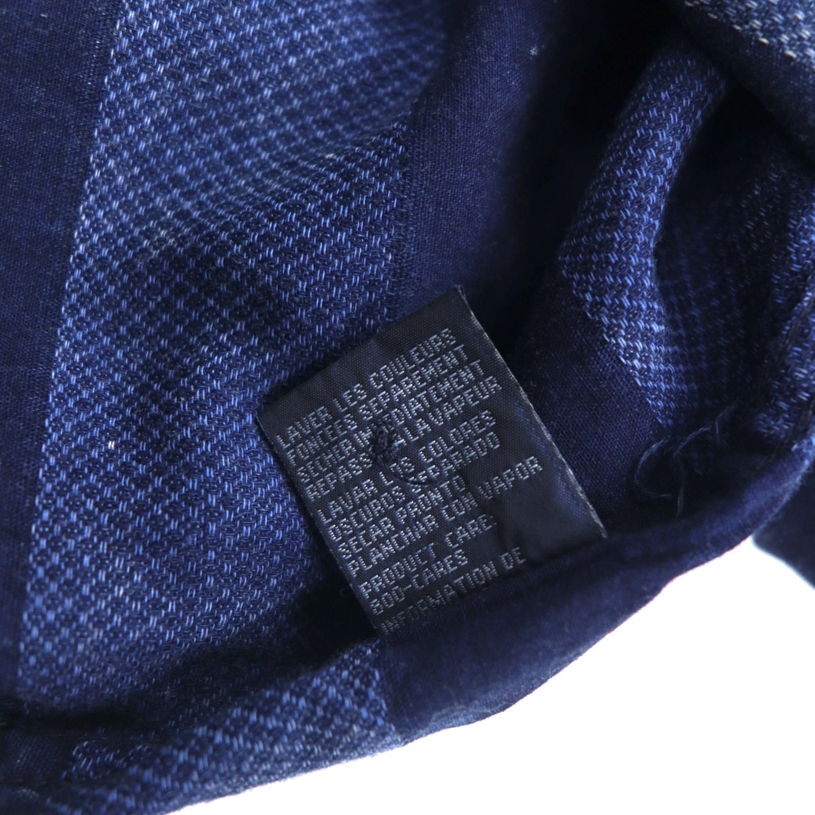 Polo by Ralph Lauren anni '90, camicia a righe in denim lavato con acido, taglia XXL, blu, ricamo piccolo pony