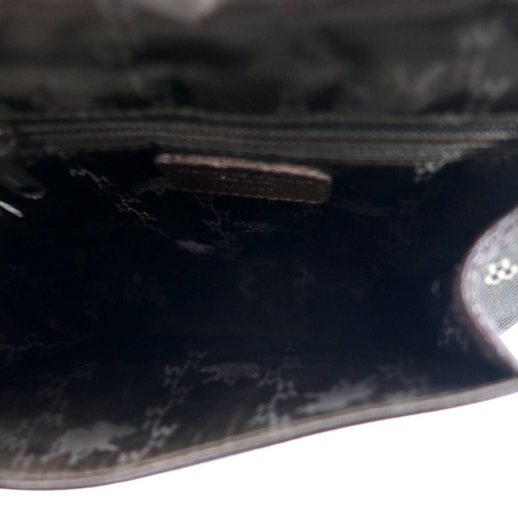HUNTING WORLD Borsa a tracolla made in Italy Monogram crossbody marrone tela logo all-over