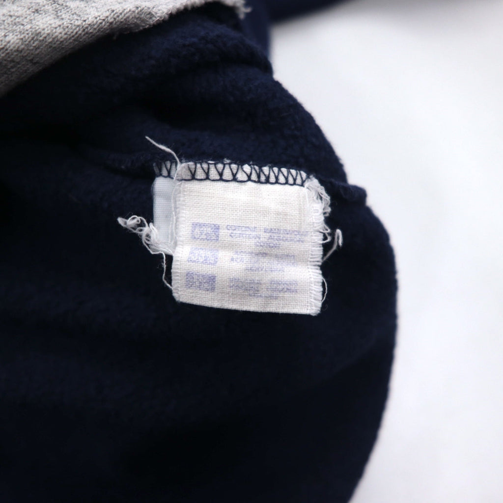 Champion イタリア製 90年代 オーバーサイズ フルジップパーカー M ネイビー ワンポイントロゴ刺繍