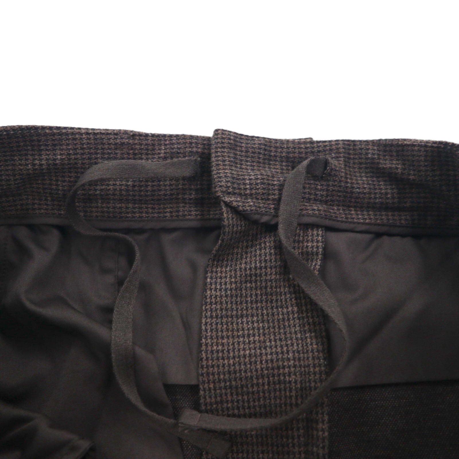 UNIQLO pantaloni ampi con pieghe a quadretti easy fit tipo "slacks" taglia XL, marroni, in cotone