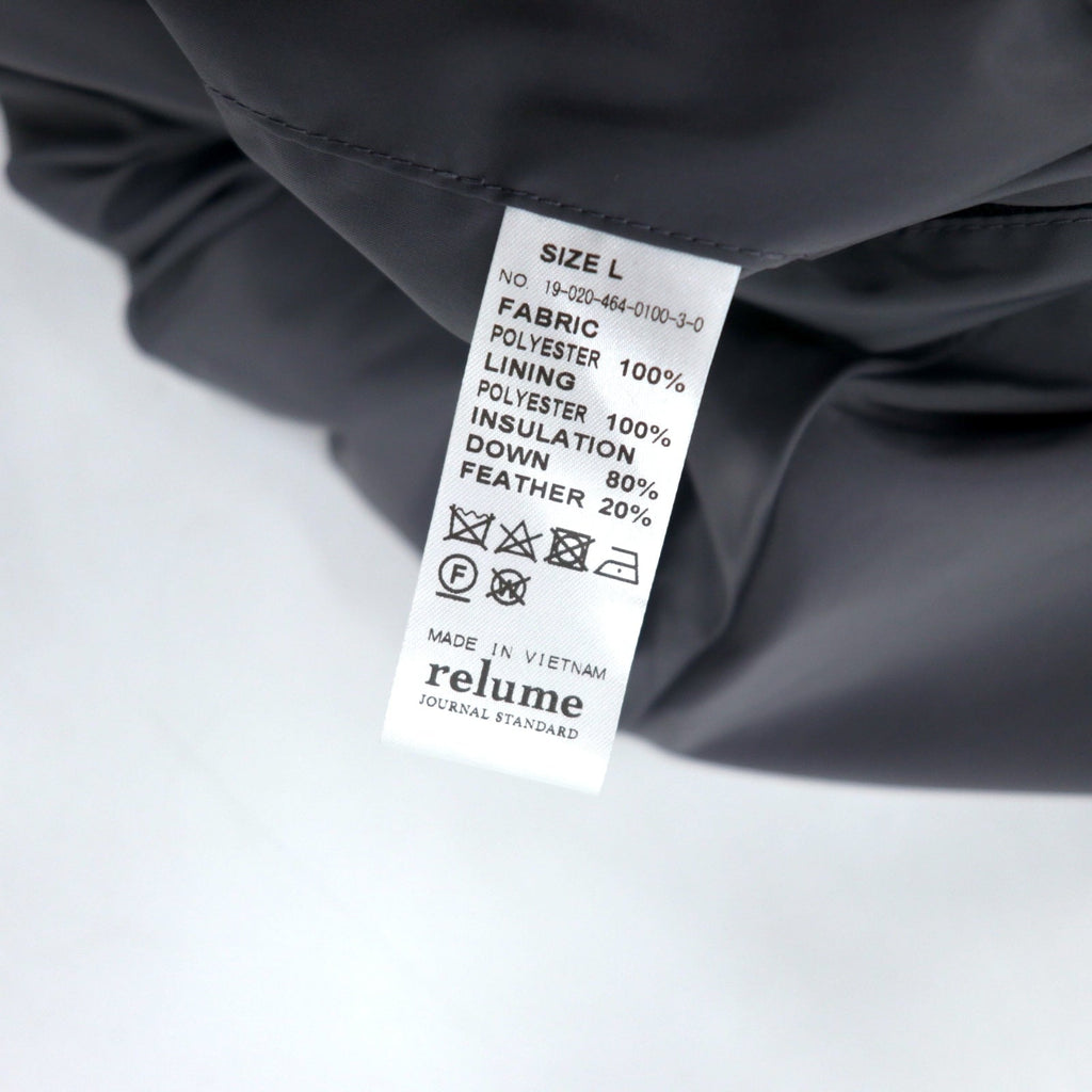 JOURNAL STANDARD relume × KOMATSU Komatsu Matere piumino con cappuccio staccabile L nero poliestere zip laterale spacco 19-020-464-0100