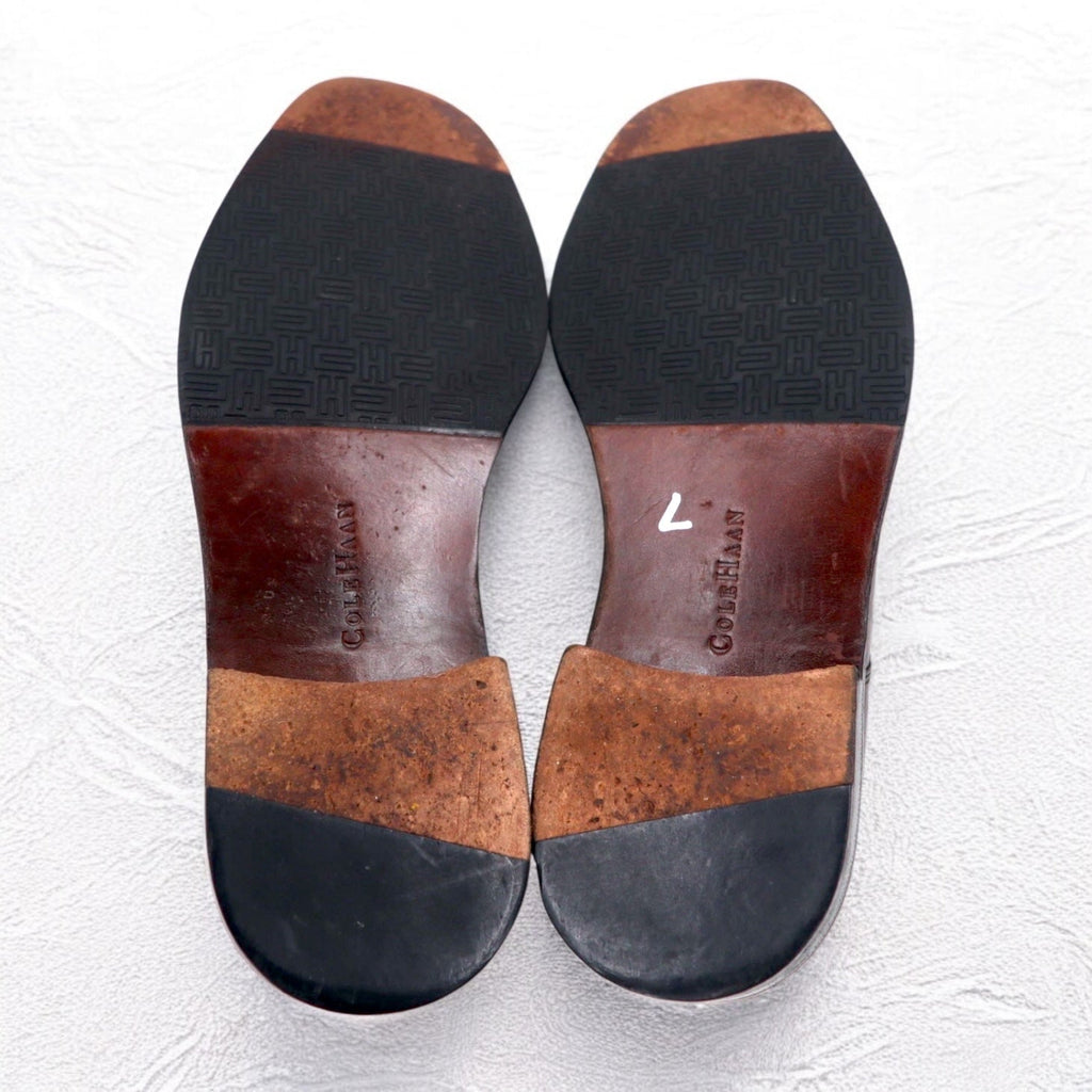 COLE HAAN Scarpe eleganti con punta a U e spacco, 26.5cm, marrone, pelle, 01595