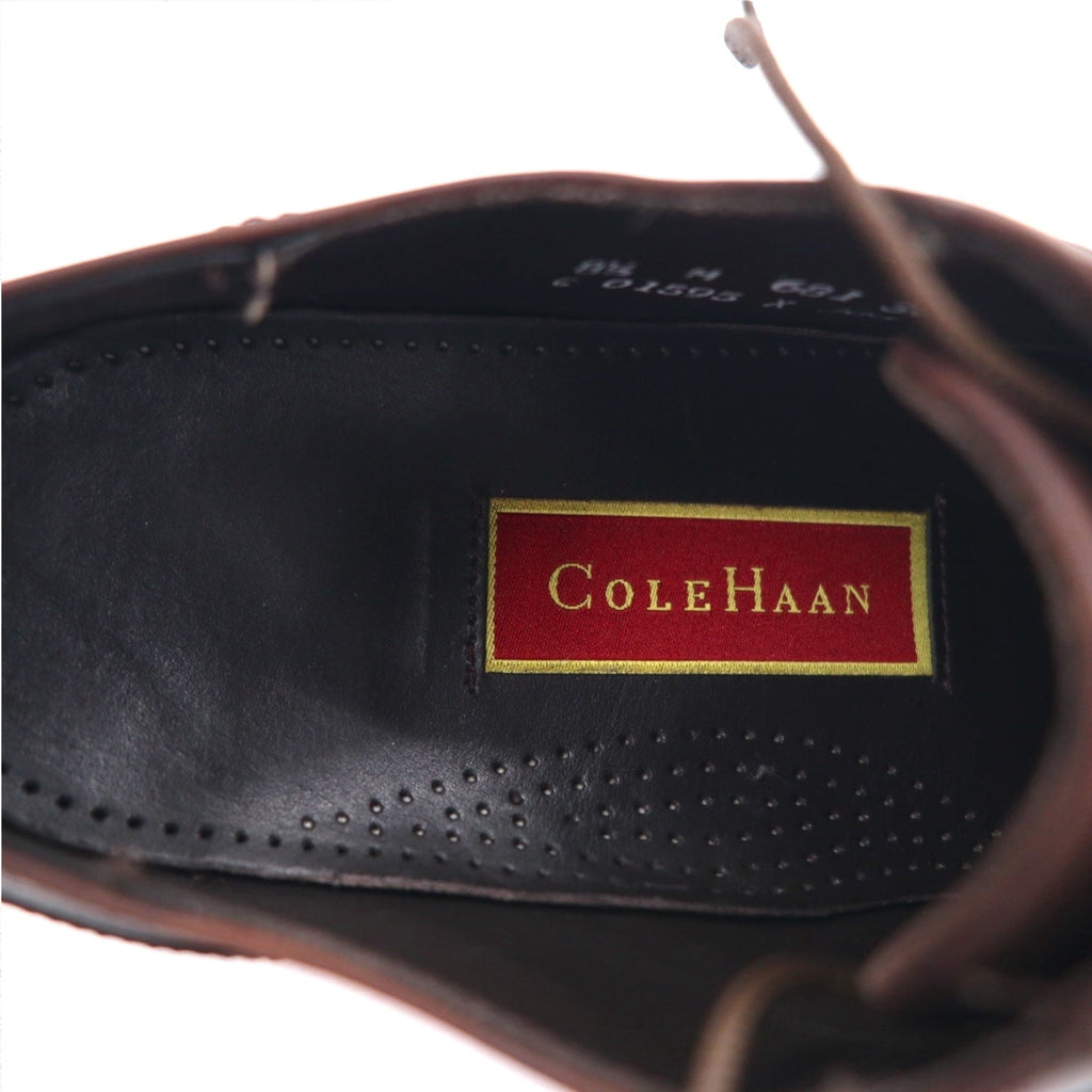COLE HAAN Scarpe eleganti con punta a U e spacco, 26.5cm, marrone, pelle, 01595