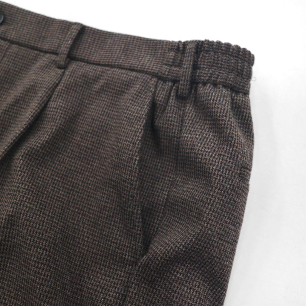UNIQLO pantaloni ampi con pieghe a quadretti easy fit tipo "slacks" taglia XL, marroni, in cotone