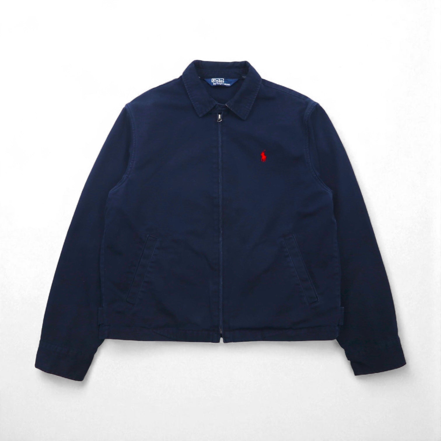 Polo Ralph Lauren 90年代 スウィングトップ ハリントンジャケット L ネイビー スモールポニー刺繡 チンストラップ