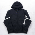 NIKE 00年代 フーデッド ナイロンジャケット L ブラック スウォッシュ 袖ロゴ