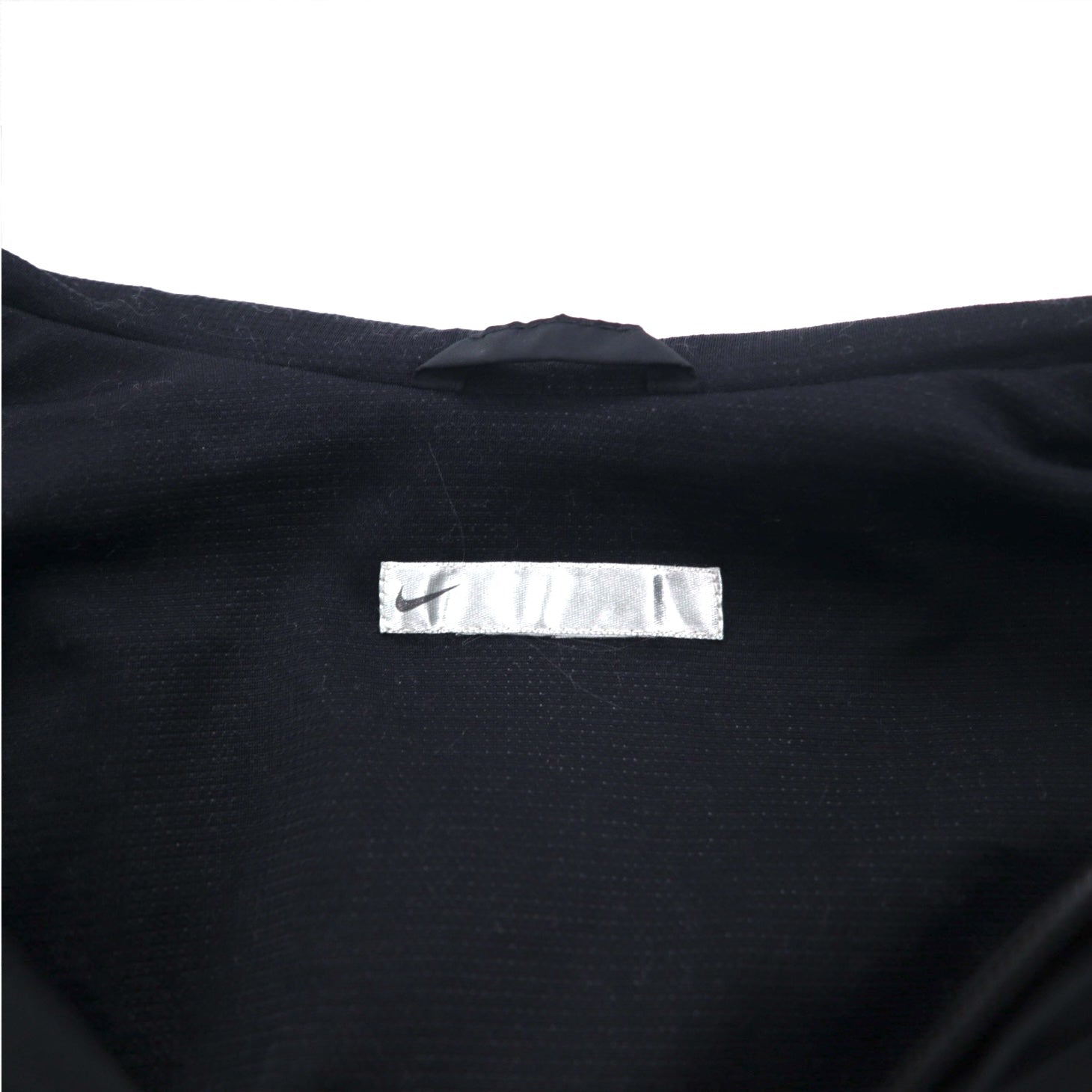 NIKE 00年代 フーデッド ナイロンジャケット L ブラック スウォッシュ 袖ロゴ