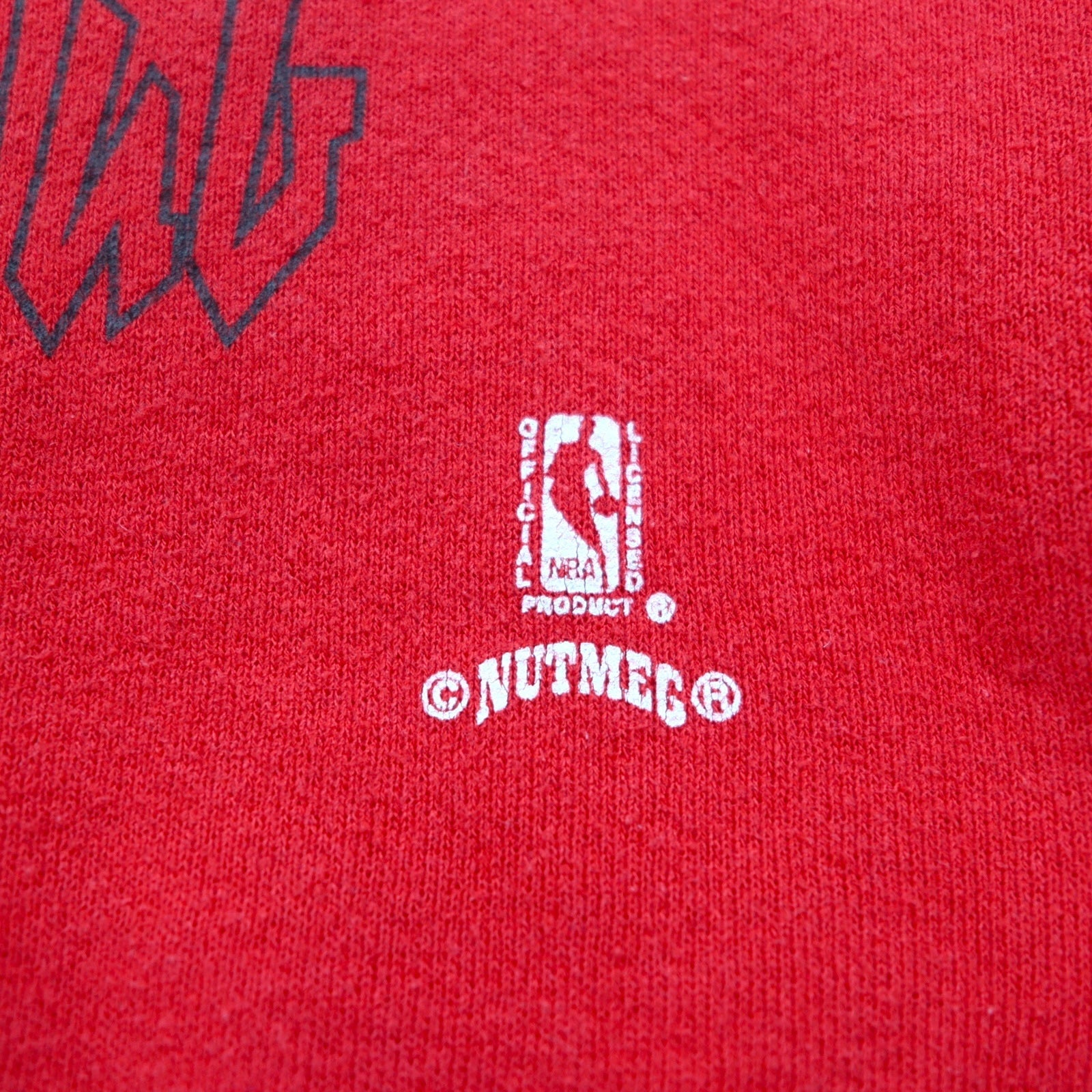 Felpa stampata NBA Chicago Bulls anni '90, Made in USA, taglia L, rossa, marca NUTMEG