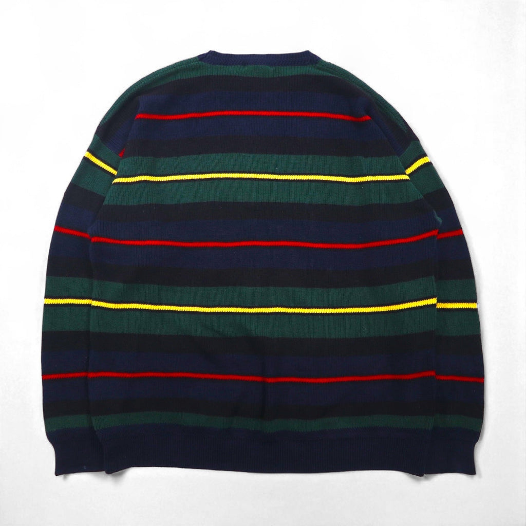 NAUTICA 90年代 ニット セーター 2XL マルチカラー コットン ボーダー ビッグサイズ