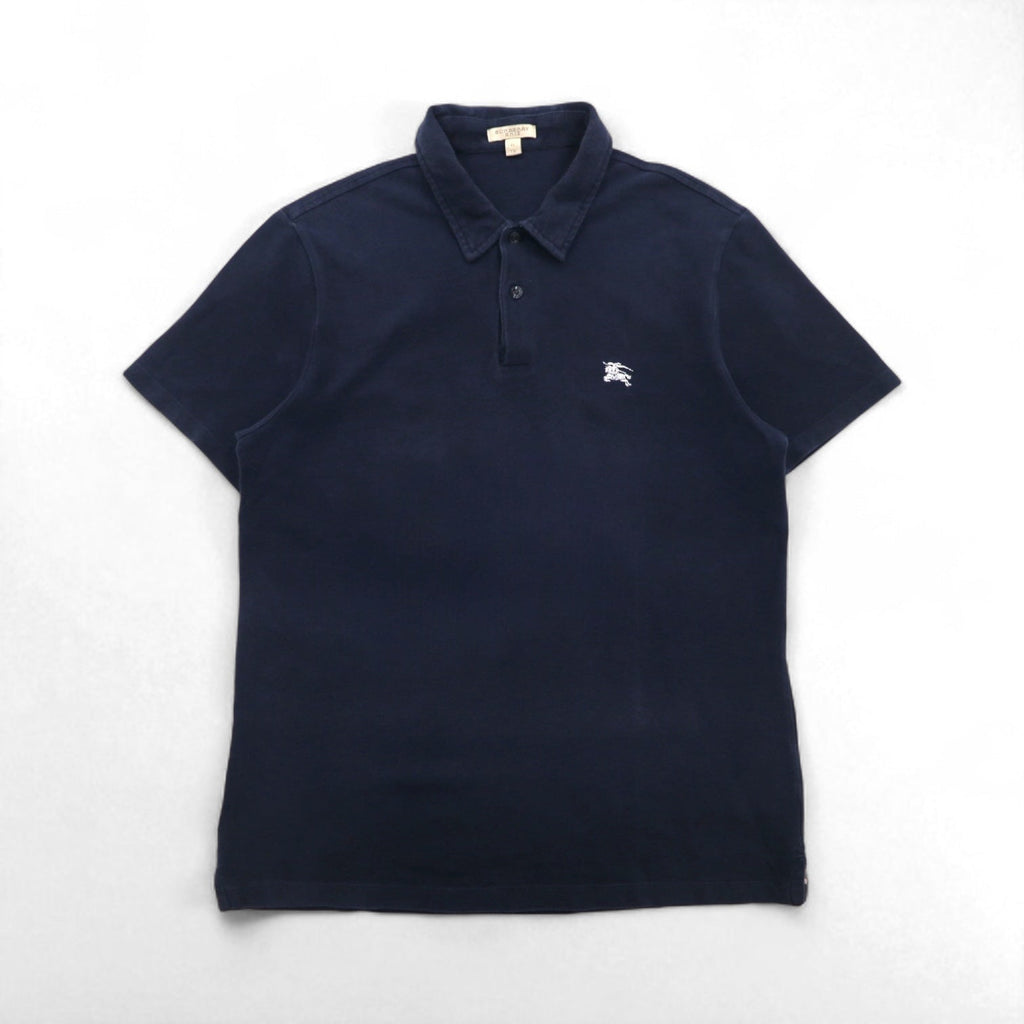 BURBERRY BRIT Polo con motivo Nova Check e inserti in XL, blu navy, cotone piqué, logo ricamato, made in Turchia