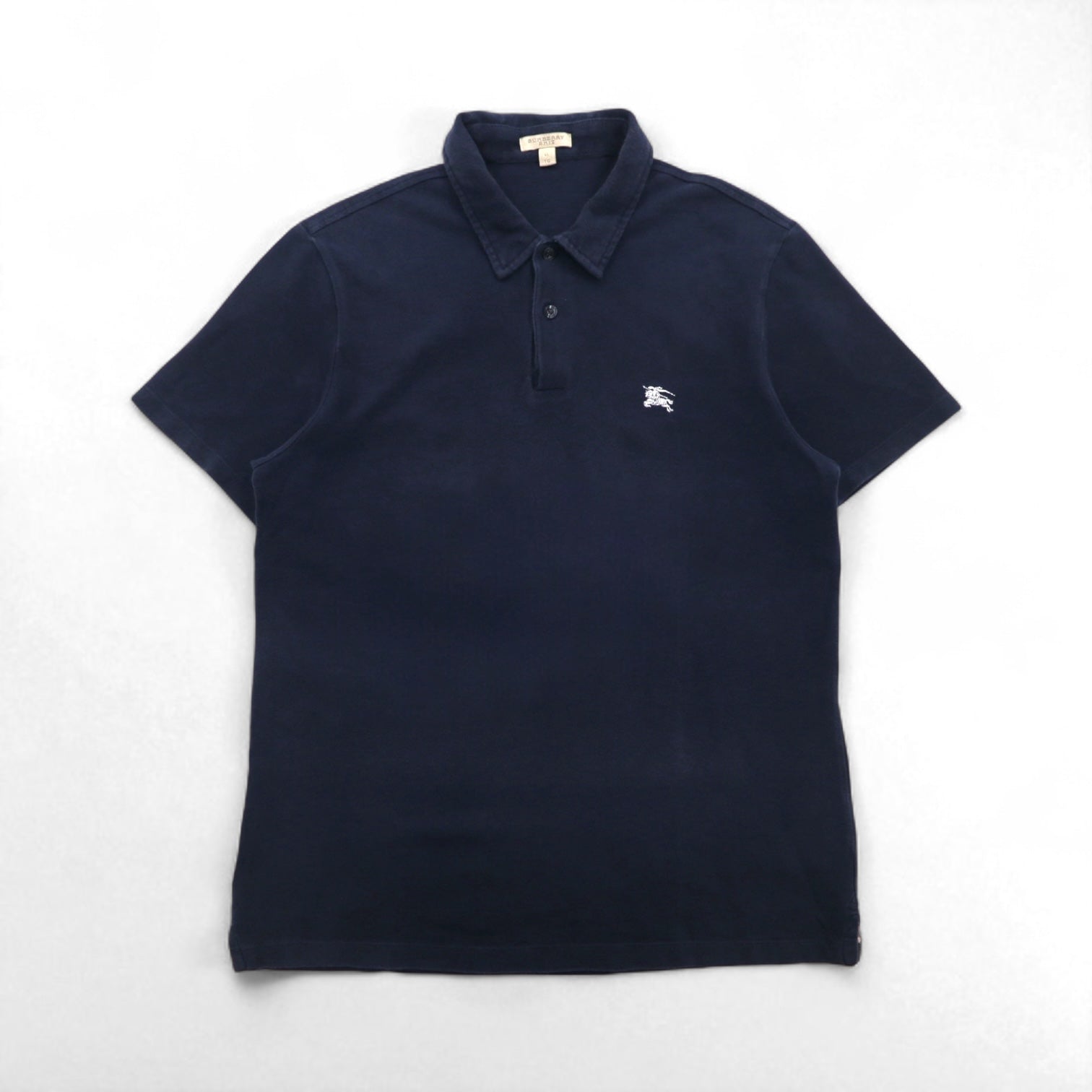BURBERRY BRIT Polo con motivo Nova Check e inserti in XL, blu navy, cotone piqué, logo ricamato, made in Turchia