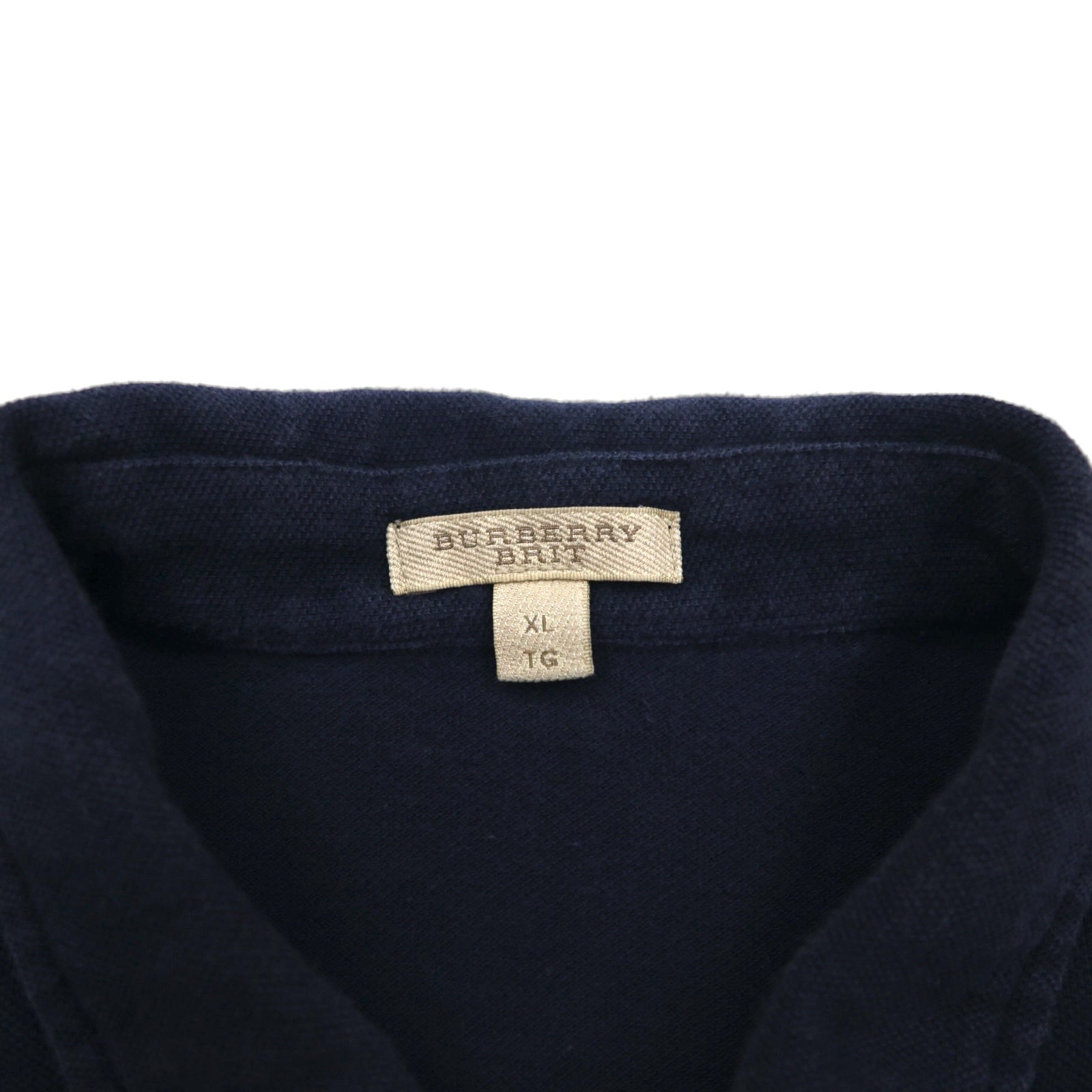 BURBERRY BRIT Polo con motivo Nova Check e inserti in XL, blu navy, cotone piqué, logo ricamato, made in Turchia