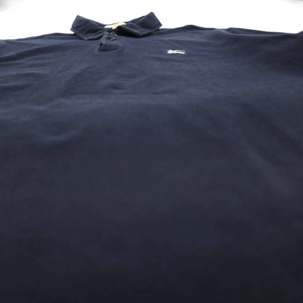 BURBERRY BRIT Polo con motivo Nova Check e inserti in XL, blu navy, cotone piqué, logo ricamato, made in Turchia