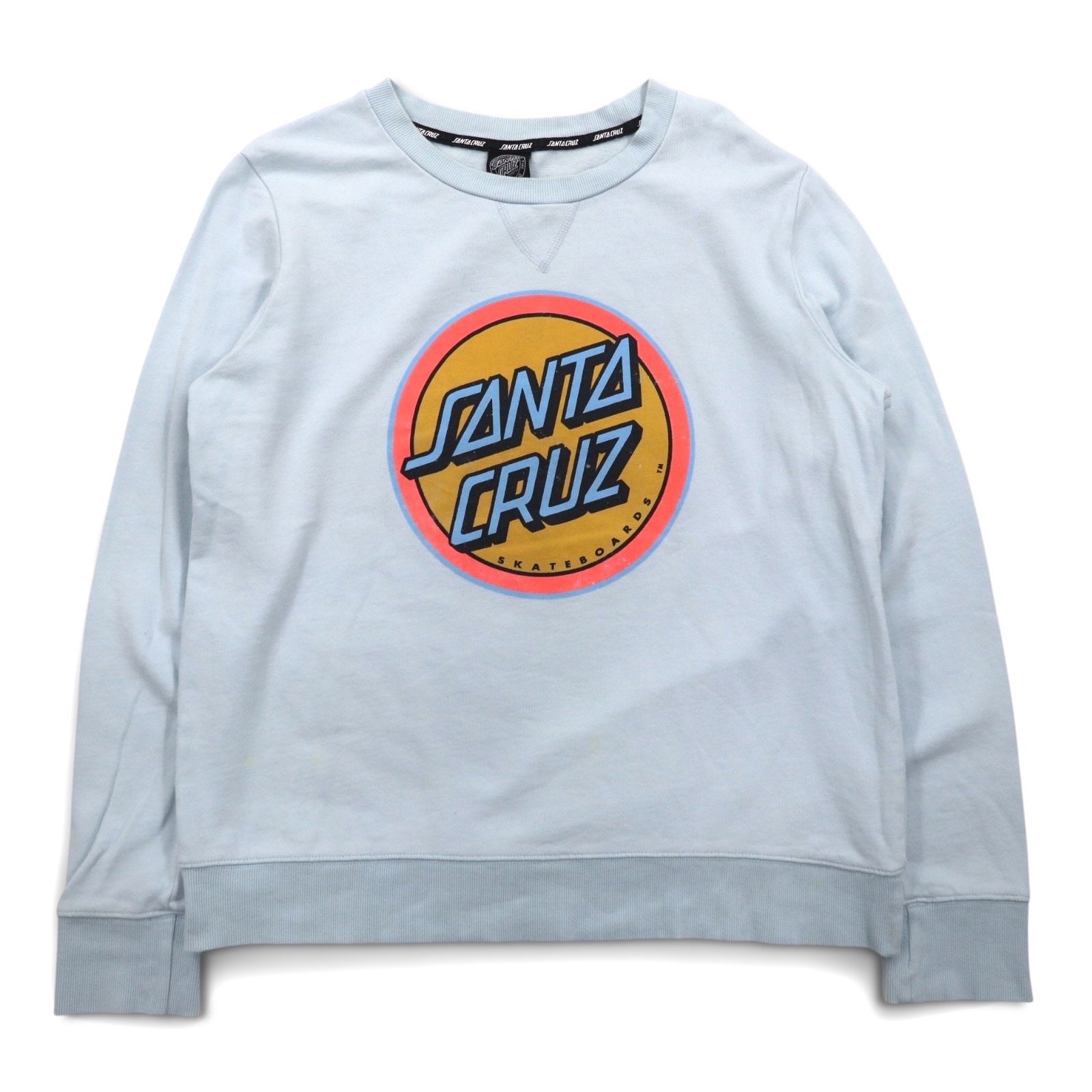 SANTA CRUZ クルーネック スウェット L ブルー コットン ロゴプリント