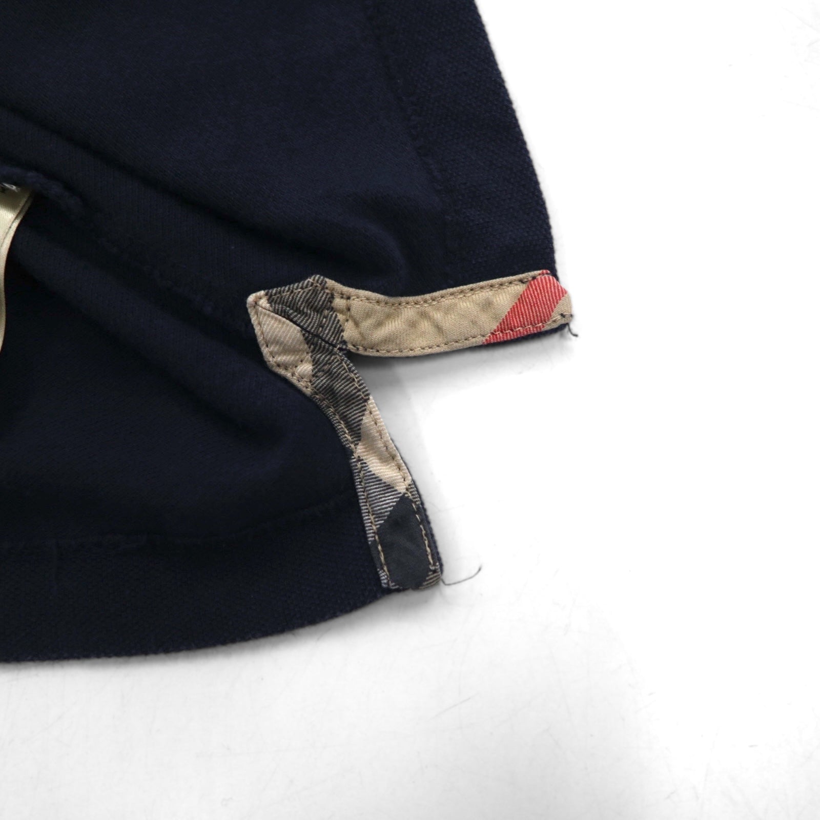 BURBERRY BRIT Polo con motivo Nova Check e inserti in XL, blu navy, cotone piqué, logo ricamato, made in Turchia