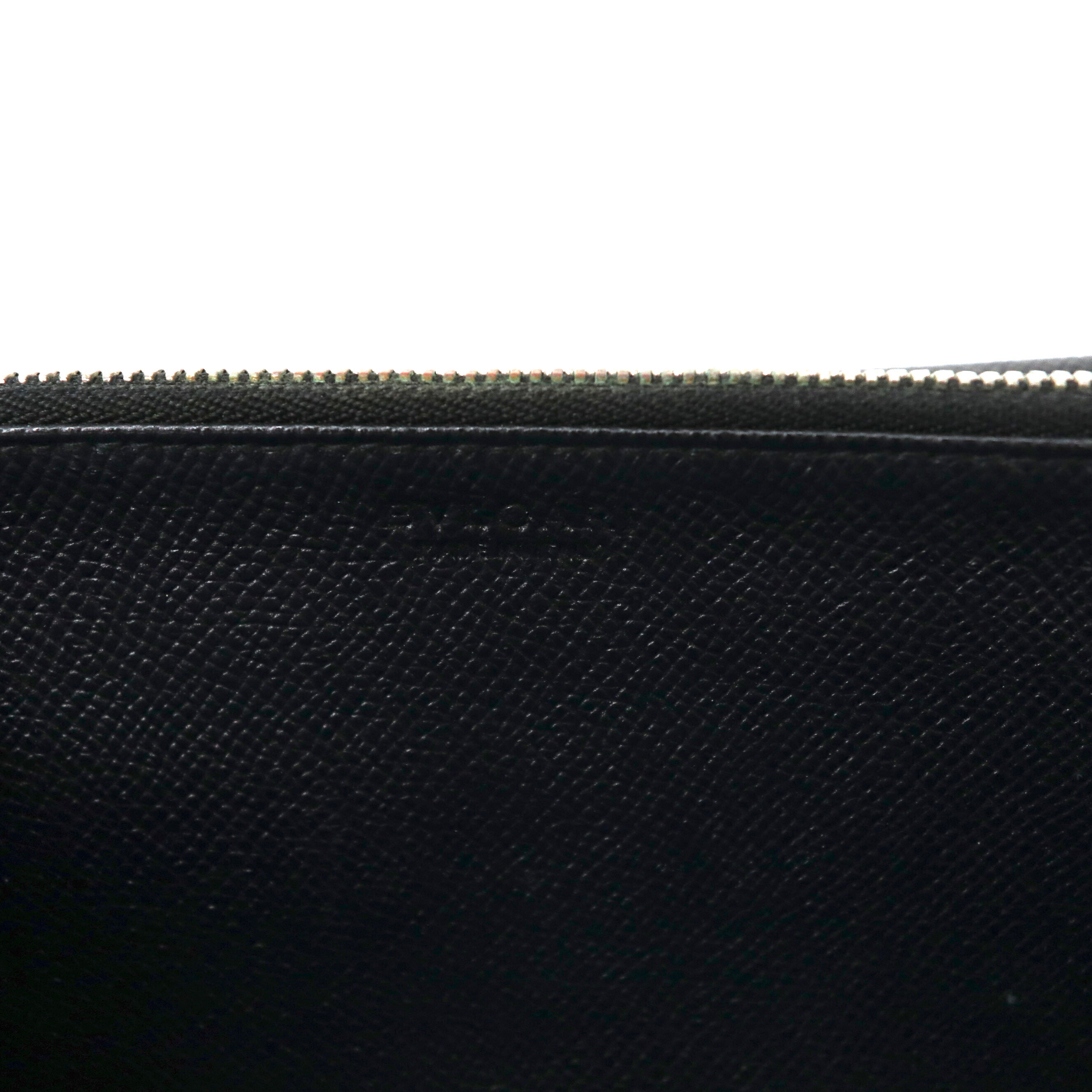 BVLGARI Portafoglio lungo nero, pelle goffrata, clip con logo Clip Large Wallet Made in Italy
