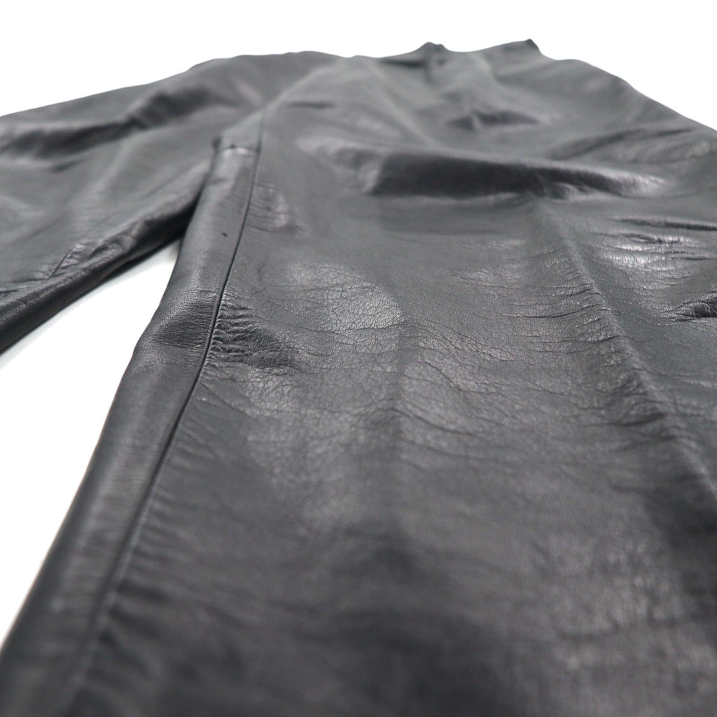 Bell Maxim Pantaloni ampi in pelle a 2 pieghe, stile chino, taglia XL, colore nero, in pelle bovina, made in Japan