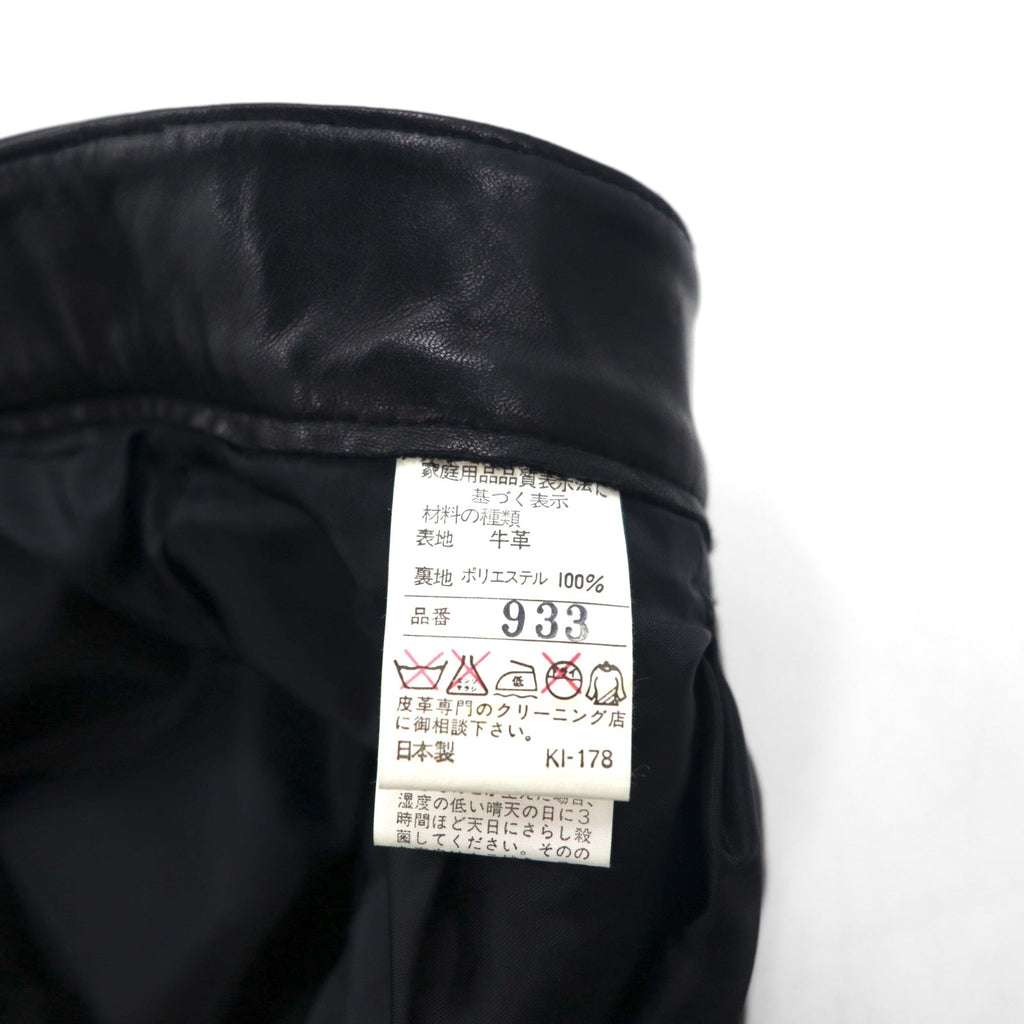 Bell Maxim Pantaloni ampi in pelle a 2 pieghe, stile chino, taglia XL, colore nero, in pelle bovina, made in Japan