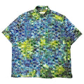 ISLAND REPUBLIC Camicia a maniche corte anni '90 con stampa all-over, camicia hawaiana XL, multicolore, in cotone, taglia grande