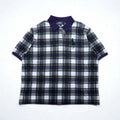 Polo by Ralph Lauren anni '90, polo con ricamo Big Pony, 3XL, a quadri blu navy e verde, mai usata