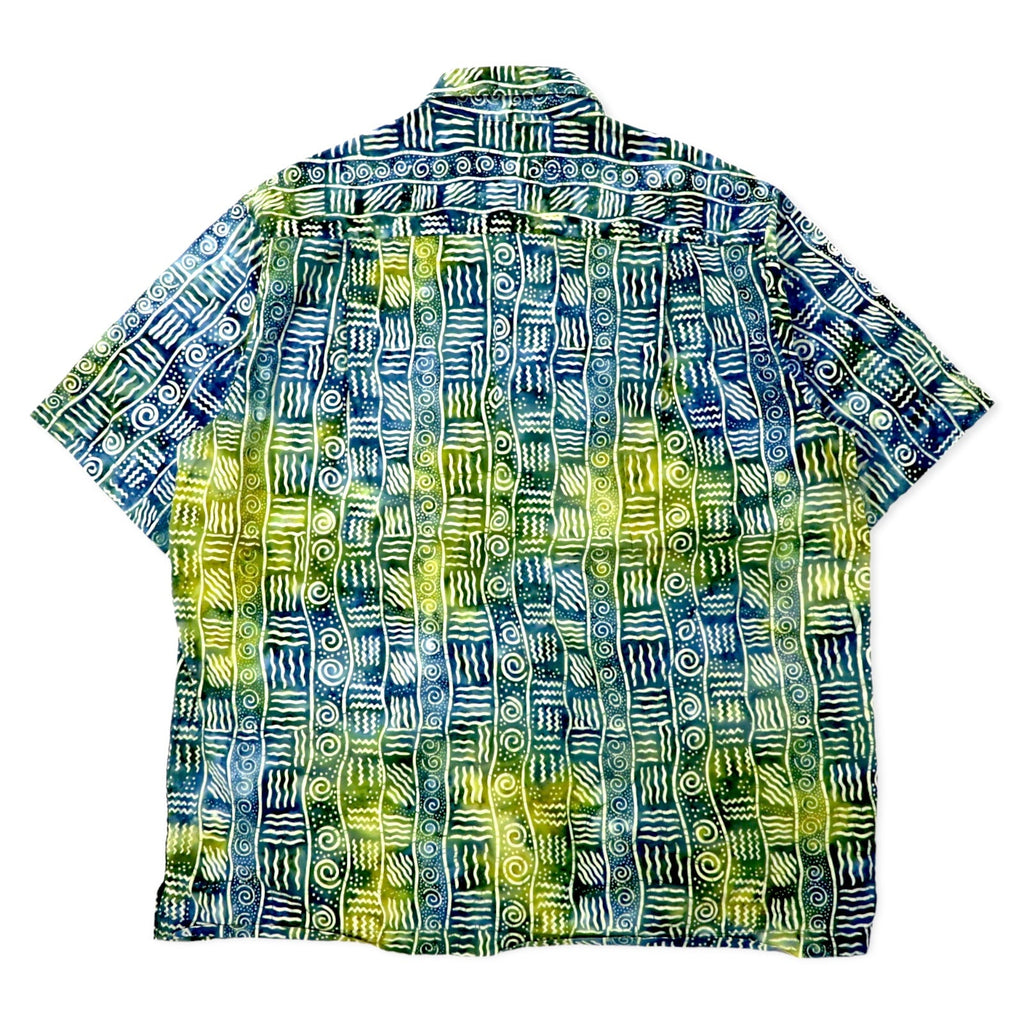 ISLAND REPUBLIC Camicia a maniche corte anni '90 con stampa all-over, camicia hawaiana XL, multicolore, in cotone, taglia grande