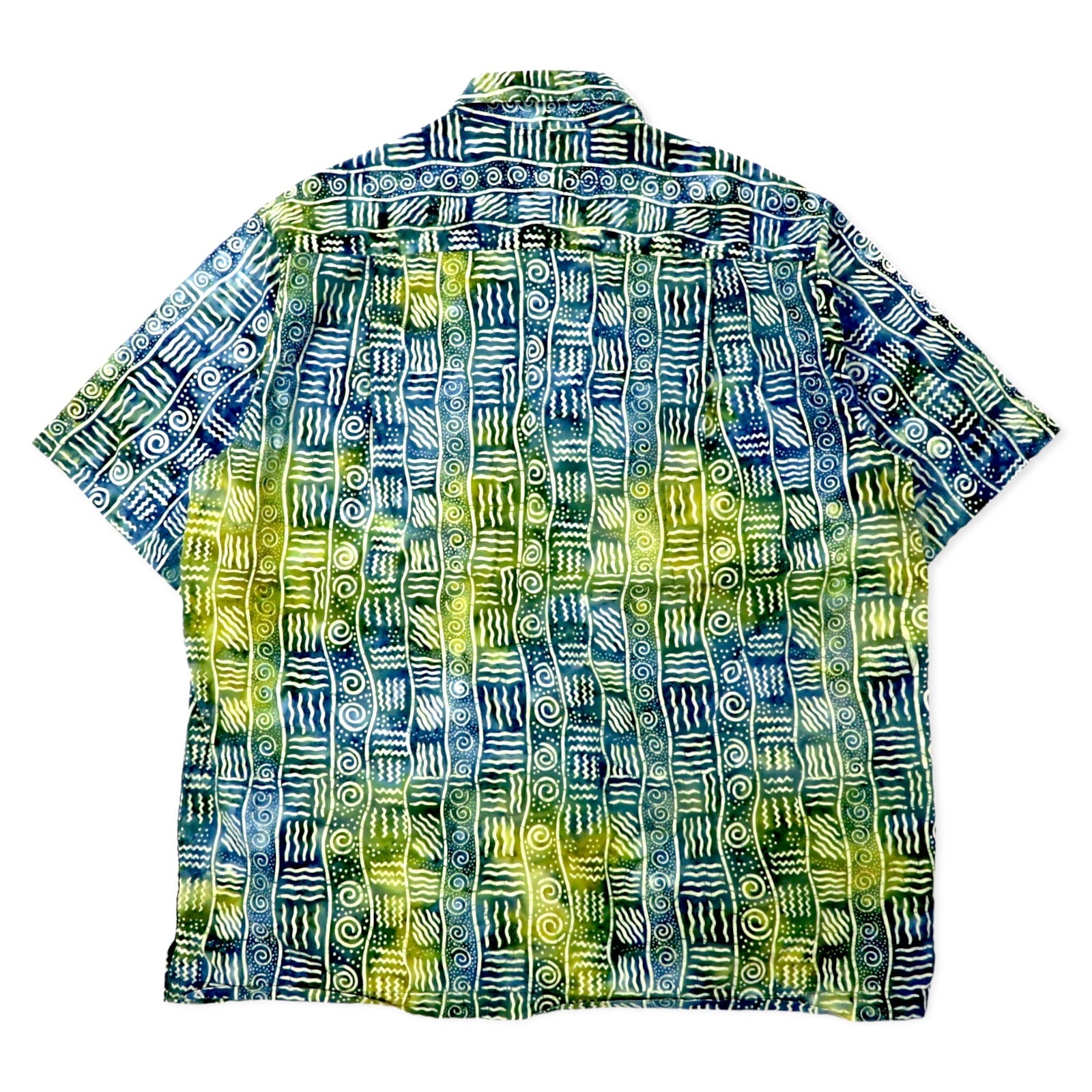 ISLAND REPUBLIC Camicia a maniche corte anni '90 con stampa all-over, camicia hawaiana XL, multicolore, in cotone, taglia grande