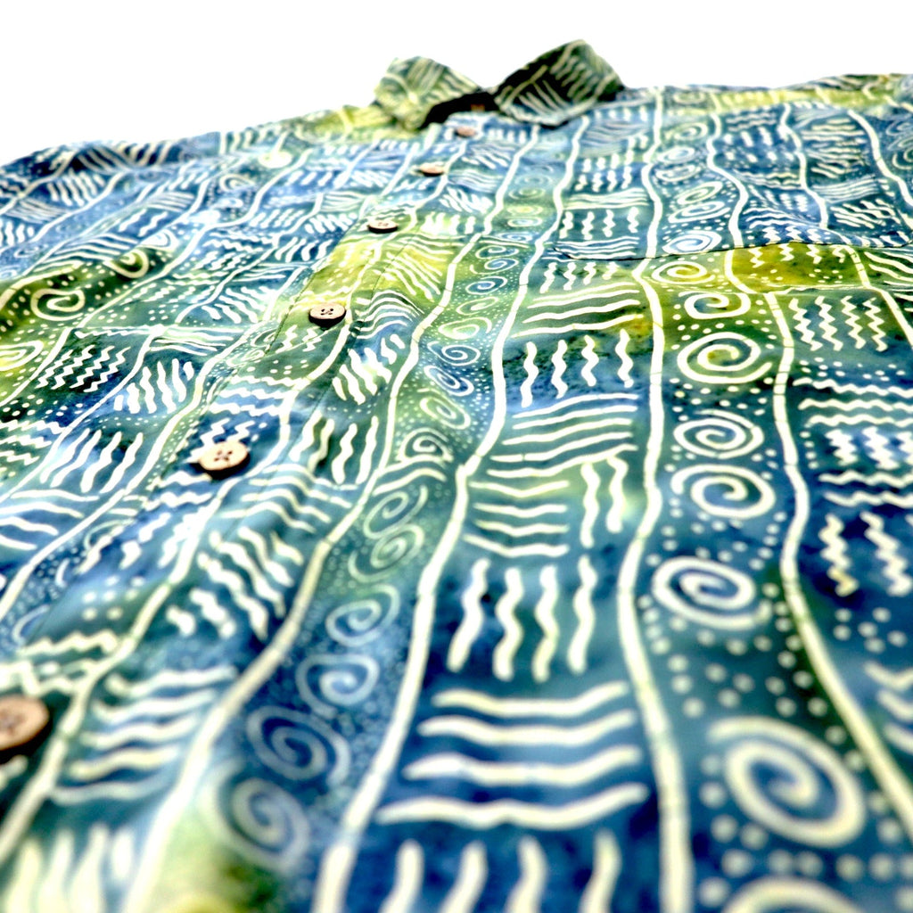 ISLAND REPUBLIC Camicia a maniche corte anni '90 con stampa all-over, camicia hawaiana XL, multicolore, in cotone, taglia grande