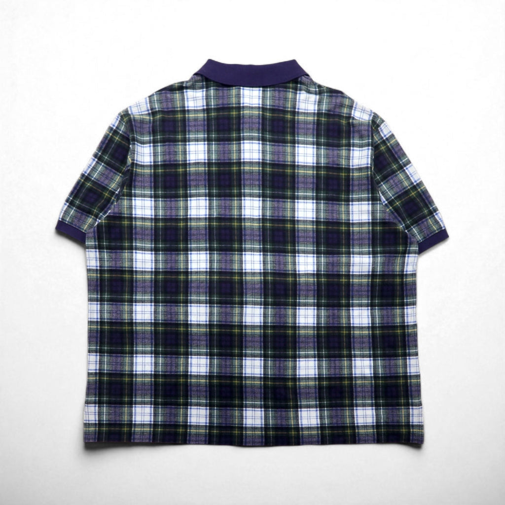 Polo by Ralph Lauren anni '90, polo con ricamo Big Pony, 3XL, a quadri blu navy e verde, mai usata