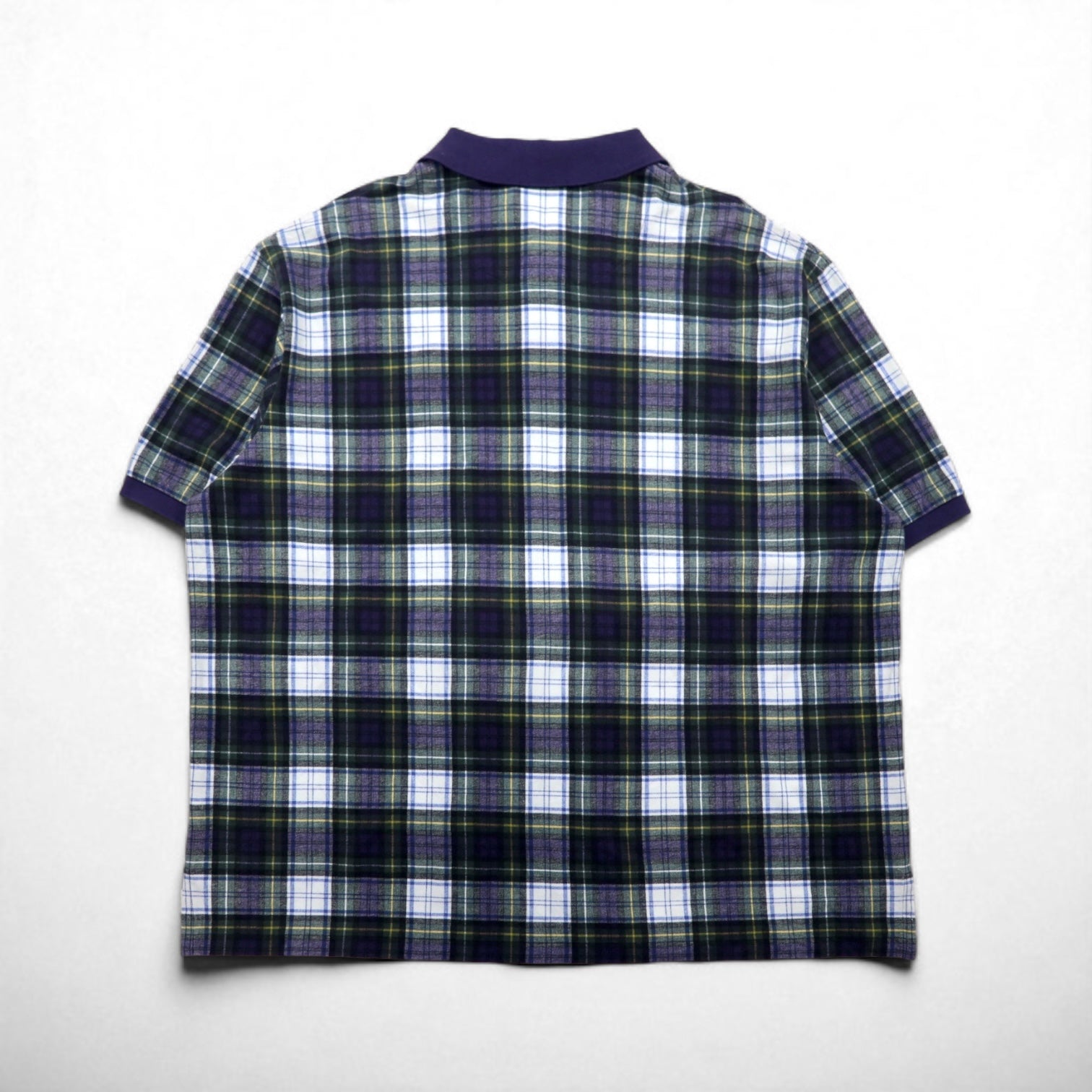Polo by Ralph Lauren anni '90, polo con ricamo Big Pony, 3XL, a quadri blu navy e verde, mai usata