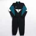 PUMA anni '90 Tuta da ginnastica tuta sportiva completa L Nero Nylon