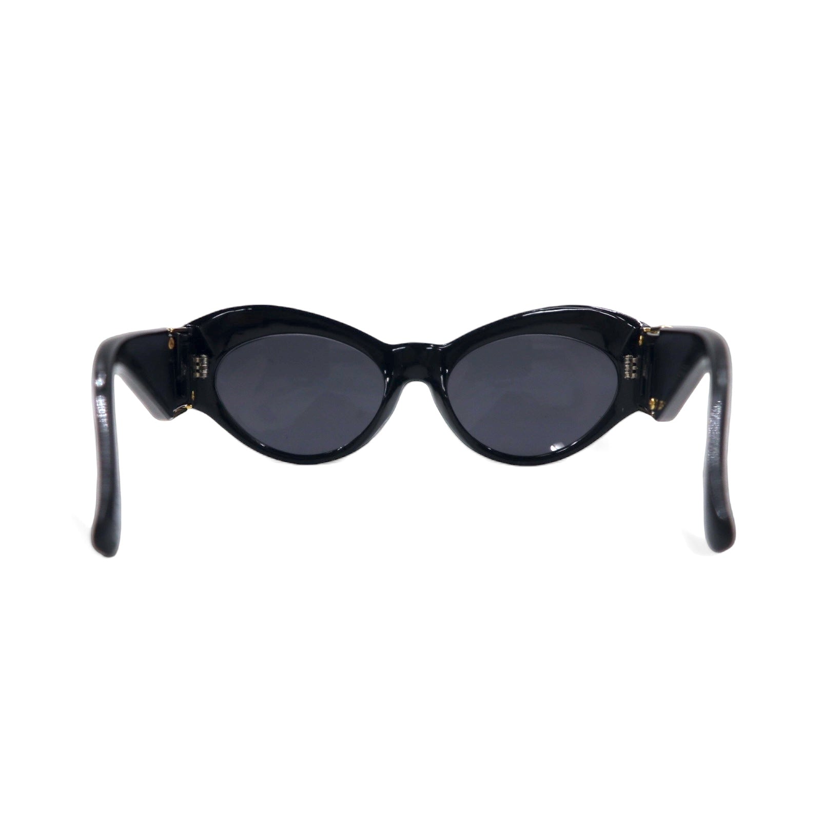 GIANNI VERSACE Occhiali da sole vintage Cat-Eye Fox neri con logo laterale