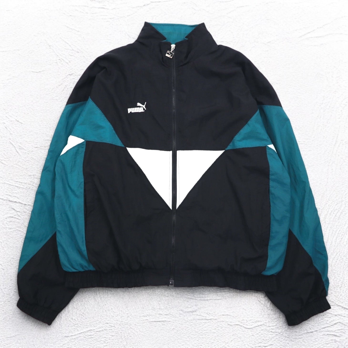 PUMA anni '90 Tuta da ginnastica tuta sportiva completa L Nero Nylon