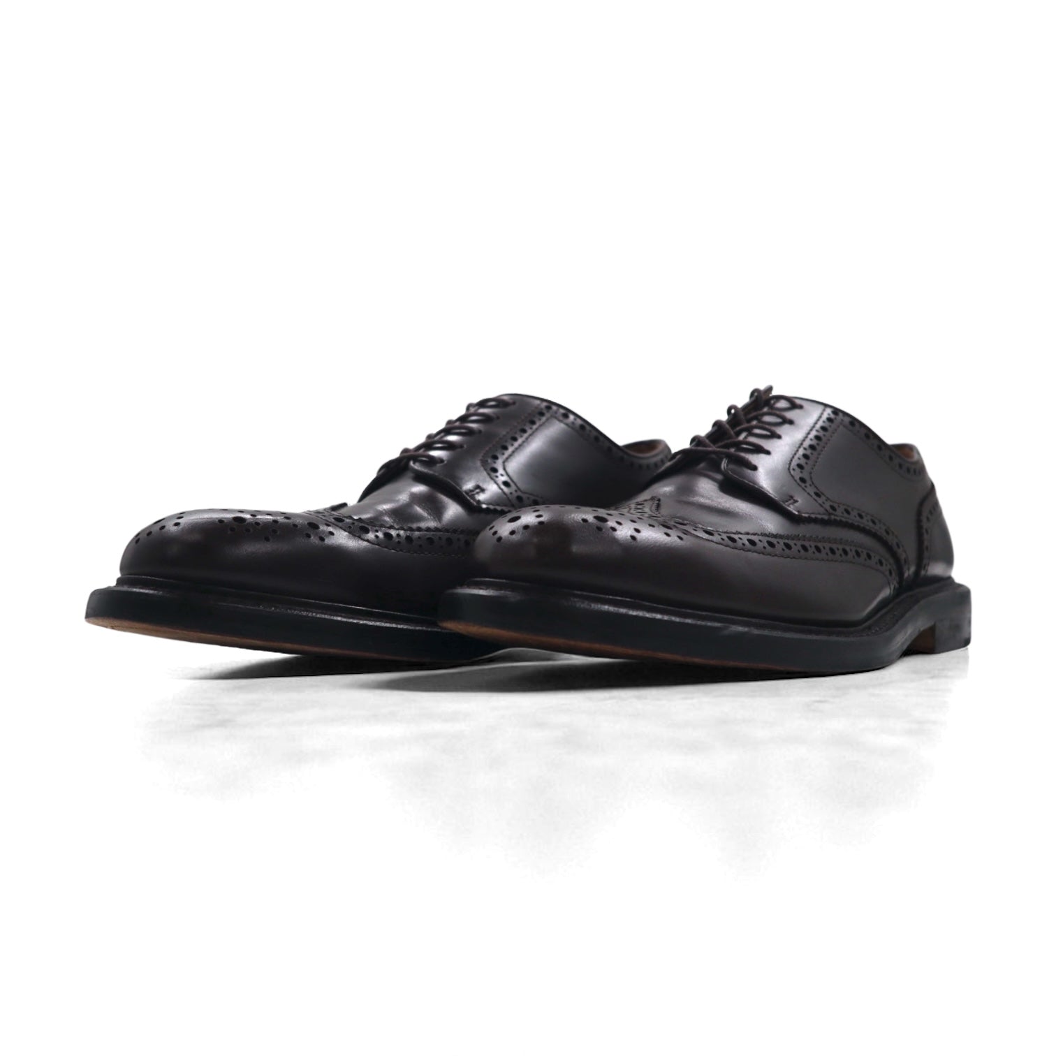 J.Crew Scarpe eleganti full brogue wingtip 27 cm marroni in pelle con medaglione 55740