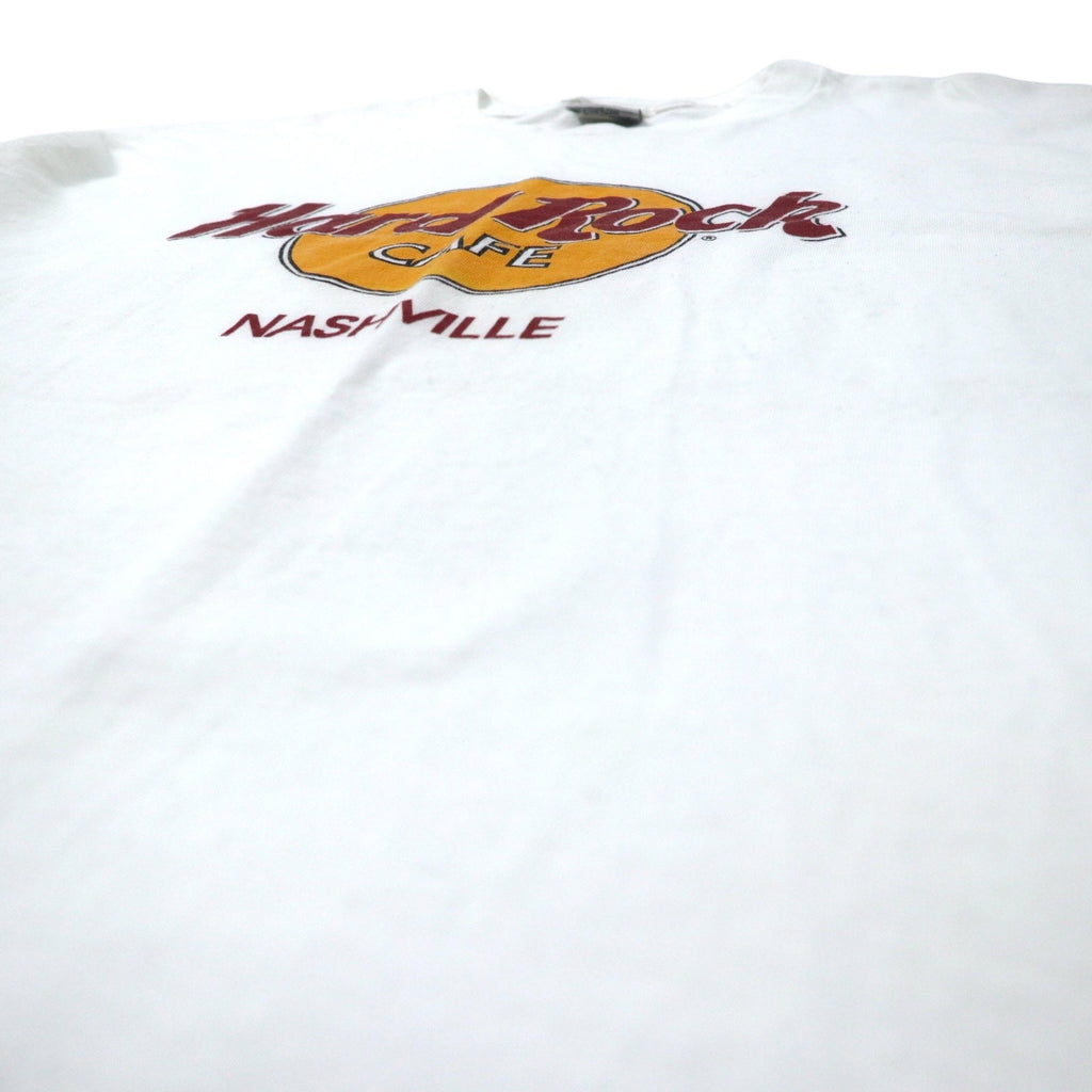 Hard Rock CAFE USA 90s T-shirt con stampa logo XL Bianco Cotone NASHVILLE Taglia grande