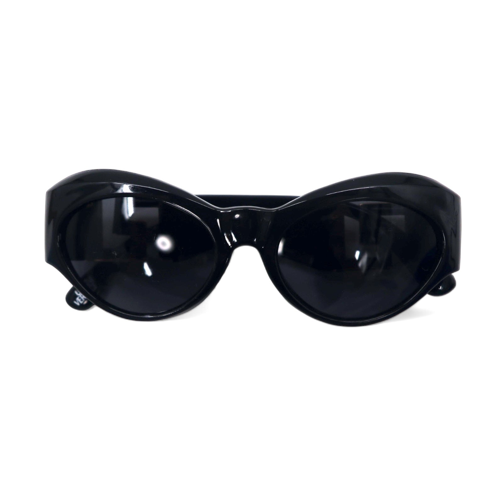 GIANNI VERSACE Occhiali da sole vintage Cat-Eye Fox neri con logo laterale