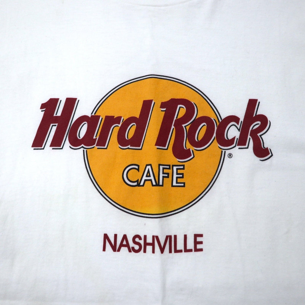 Hard Rock CAFE USA 90s T-shirt con stampa logo XL Bianco Cotone NASHVILLE Taglia grande