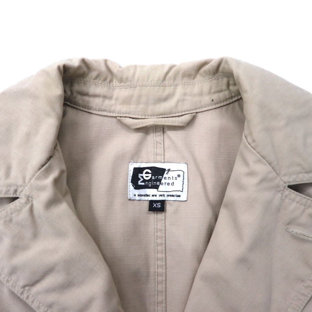 Engineerd Garments Made in USA Ripstop Storm Soprabito a collo alto XS Beige Nylon Cotone