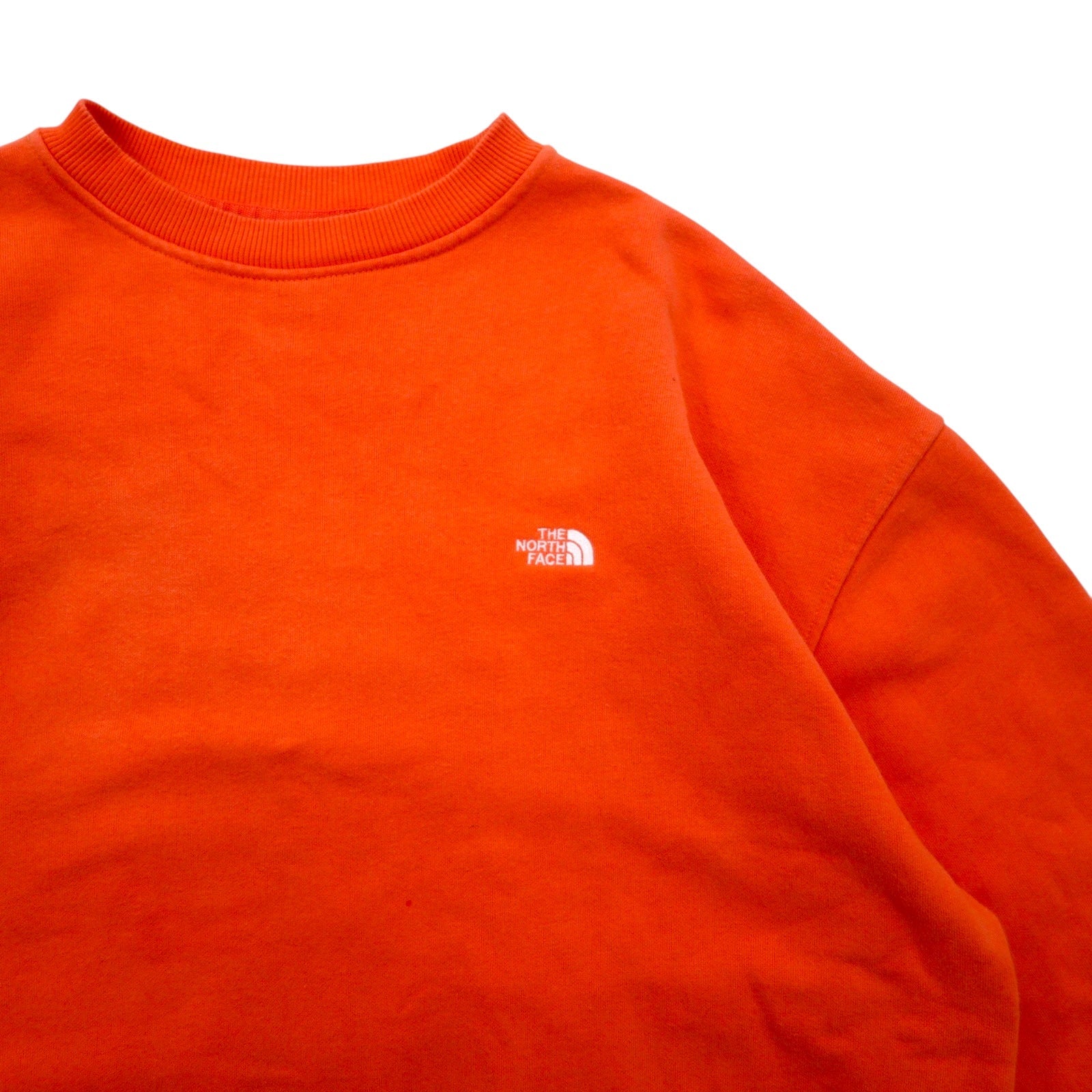 THE NORTH FACE Felpa oversize in cotone, arancione, taglia S, con ricamo logo