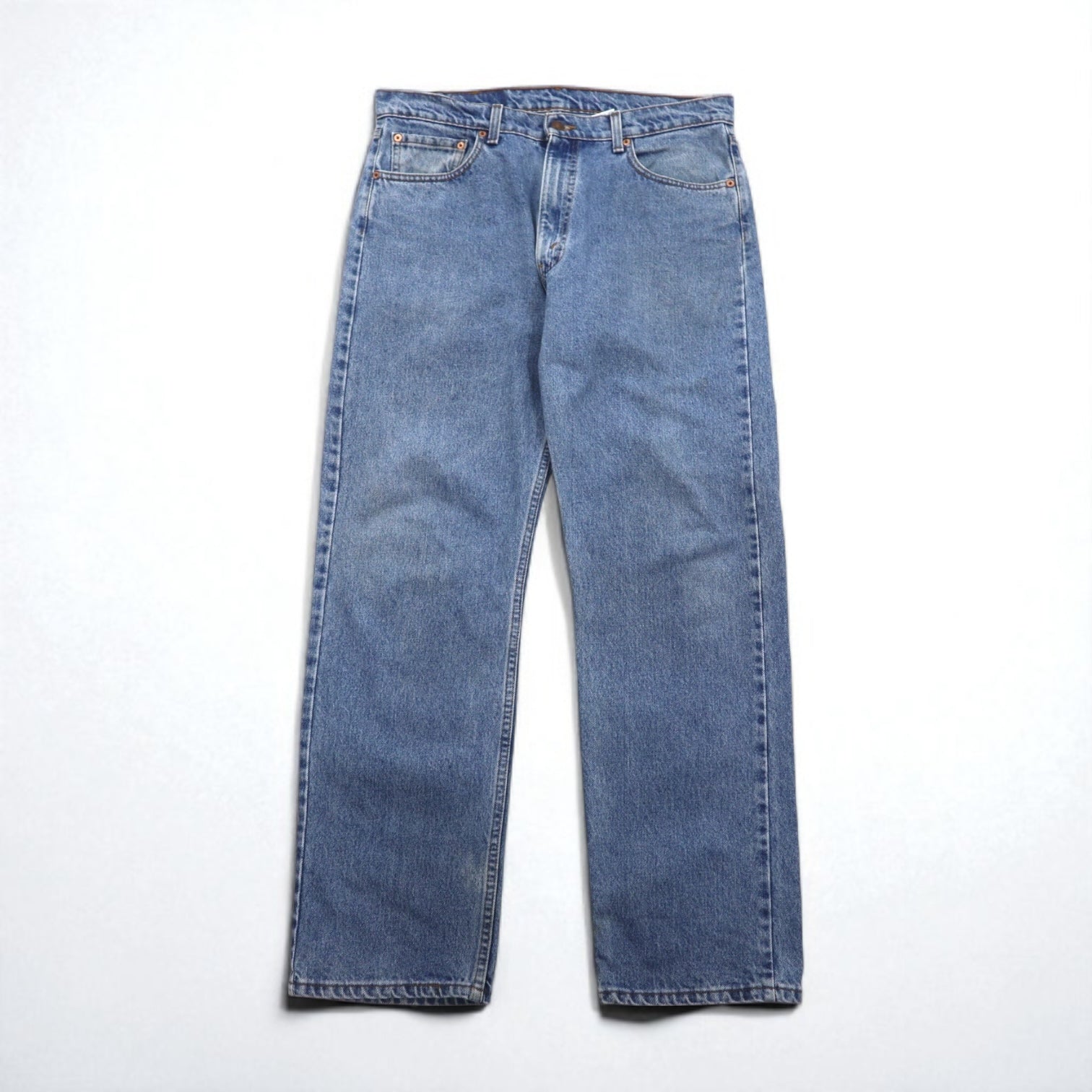 Levi's anni '90, USA, jeans dritti 505 taglia L, blu indaco, chiusura a zip, 505-4891