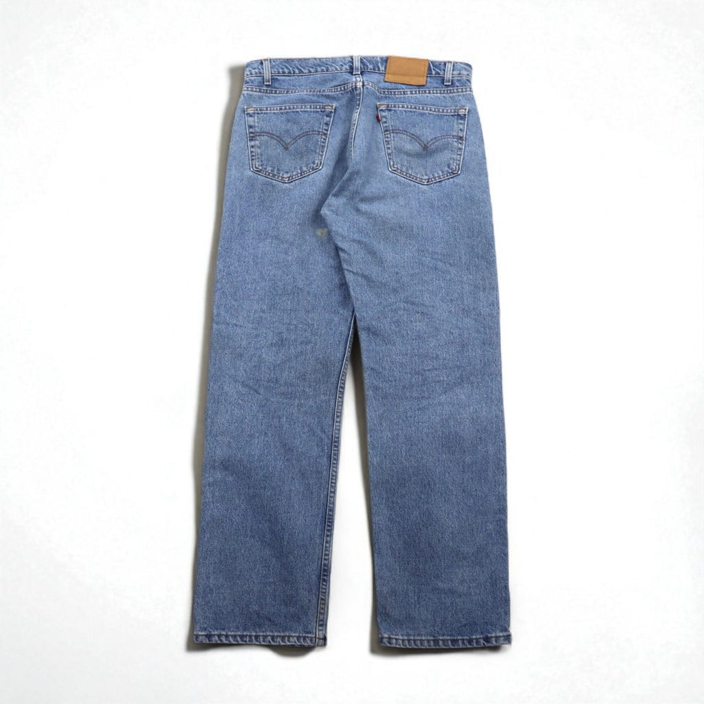 Levi's anni '90, USA, jeans dritti 505 taglia L, blu indaco, chiusura a zip, 505-4891