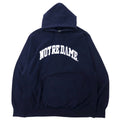 STEVE AND BARRY'S Felpa con cappuccio Reverse Weave XXL blu navy cotone Pakista universitaria NOTREDAME oversize