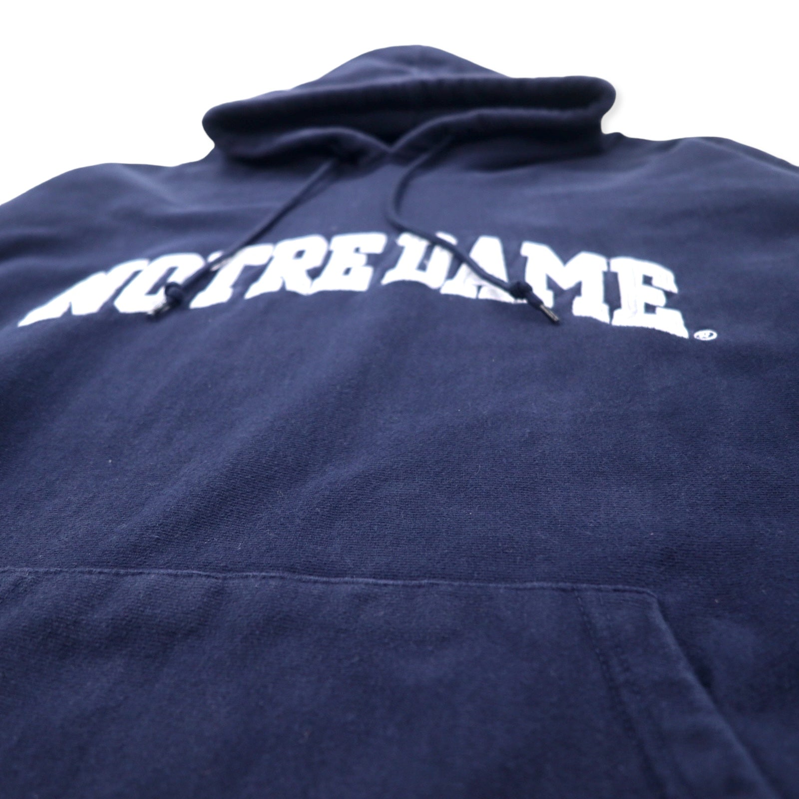 STEVE AND BARRY'S Felpa con cappuccio Reverse Weave XXL blu navy cotone Pakista universitaria NOTREDAME oversize