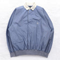 Camicia chambray pullover Nautica anni '90, taglia XL, blu, in cotone, con ricamo logo piccolo.