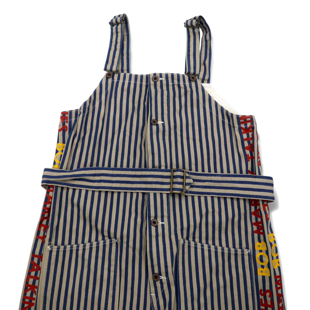 KAPITAL × ZION ROOTSWEAR オーバーオール 4 ブルー ベージュ ストライプ SINGS BOB MARLEY TALKIN’ BLUES COLLECTION ボブマーリー BK190P011