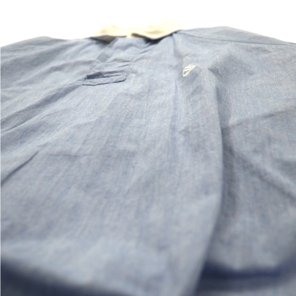 Camicia chambray pullover Nautica anni '90, taglia XL, blu, in cotone, con ricamo logo piccolo.