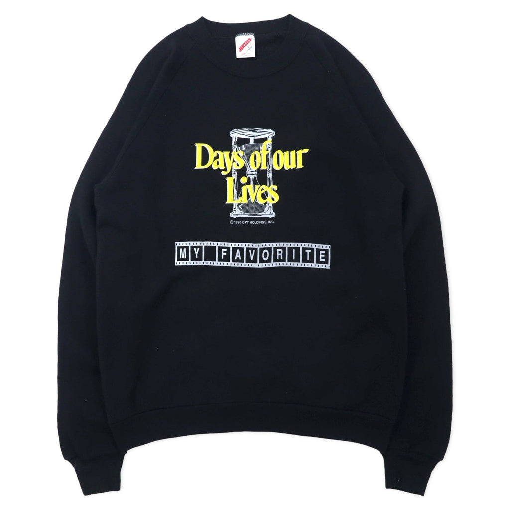 JERZEES USA製 90年代 プリント スウェット L ブラック コットン 裏起毛 Days of our Lives