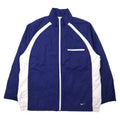 NIKE Giacca in nylon anni '90 Giacca sportiva L Blu navy Logo Swoosh Etichetta nera Taglia grande