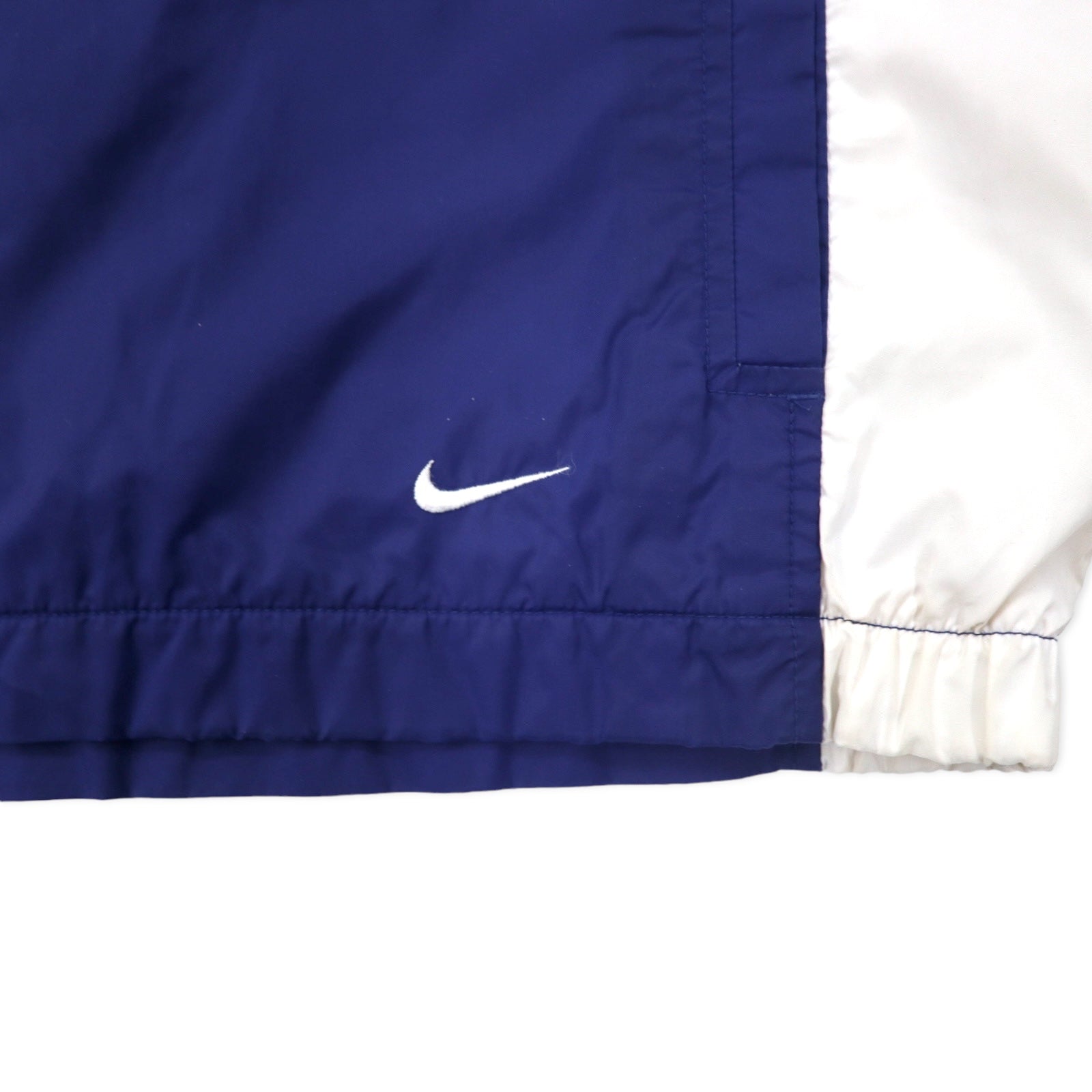 NIKE Giacca in nylon anni '90 Giacca sportiva L Blu navy Logo Swoosh Etichetta nera Taglia grande