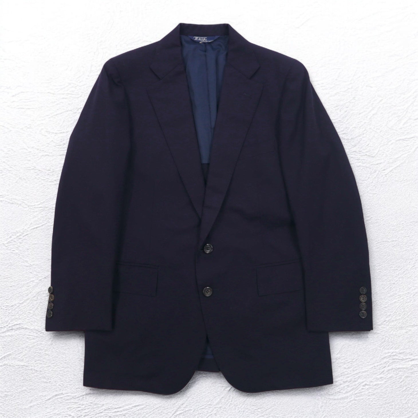 Polo by Ralph Lauren 90年代 2B テーラードジャケット ブレザー スーツ M ネイビー ウール 日本製